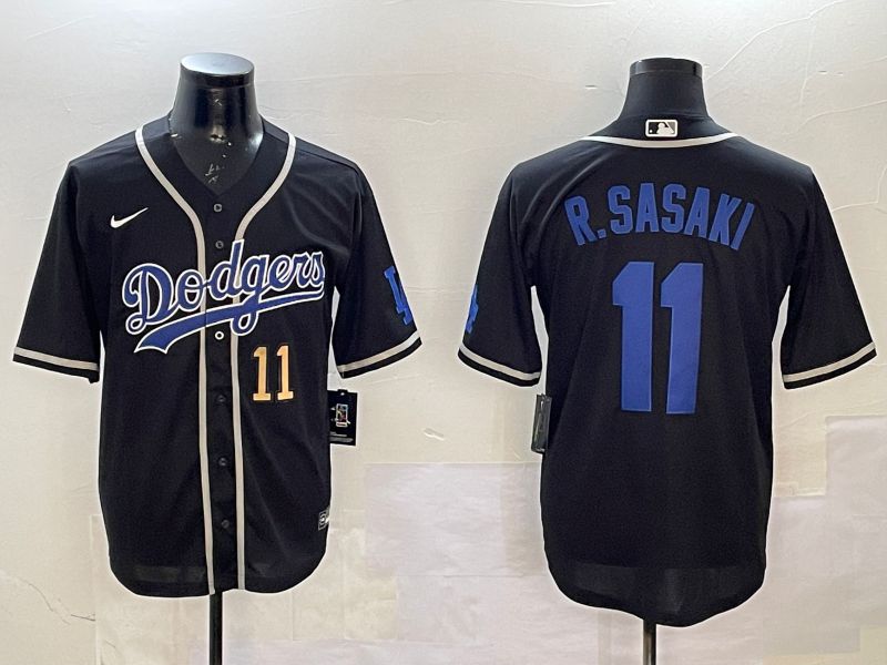 Men Los Angeles Dodgers #11 R.Sasaki Black Fashion Game 2025 Nike MLB Jersey style 17->los angeles dodgers->MLB Jersey